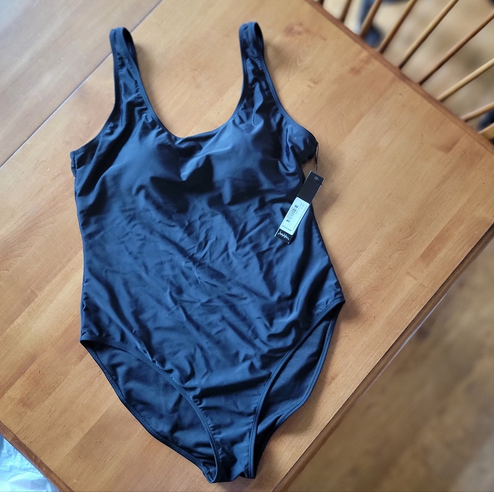 NICOLE MILLER One Piece Swimsuit 1X Black NEW NWT